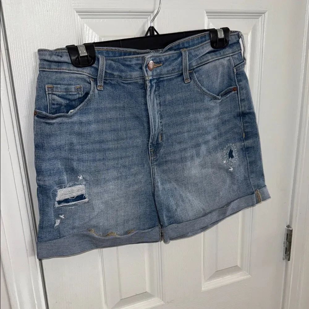 Denim Distressed Shorts - Picture 2 of 7